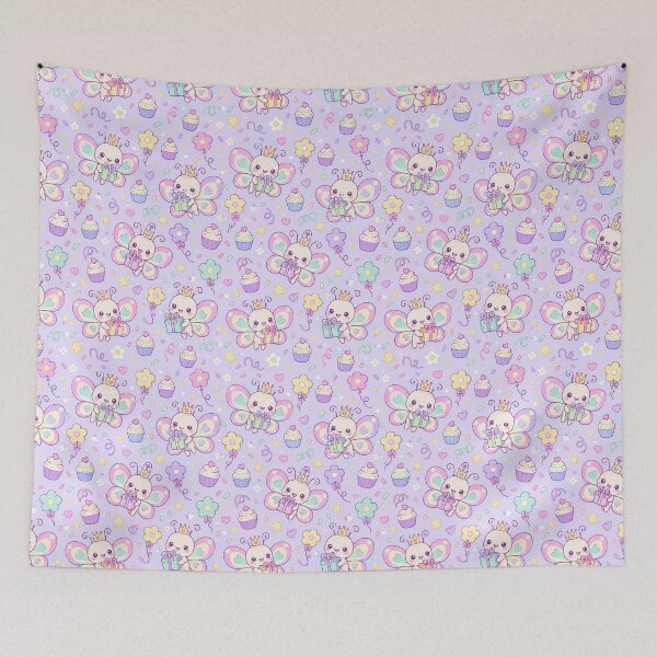 Item preview, Kawaii Birthday Baby Butterfly Pastel Pattern designed and sold by Soft Berry Studio.