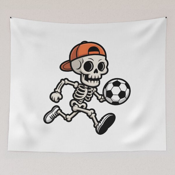 Item preview, Funny Skeleton Soccer Player Halloween Spooky Design designed and sold by limanol.