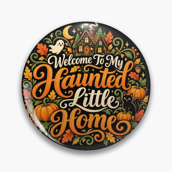 Item preview, Welcome To My Haunted Little Home | Cute Halloween Ghost House Pumpkin Fall Decor designed and sold by K3DreamKreations .