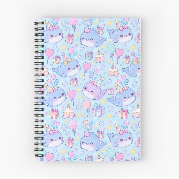 Item preview, Kawaii Birthday Baby Whale Pastel Pattern designed and sold by Soft Berry Studio.