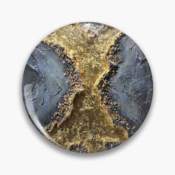 Item preview, The Golden Empress - 24K Gold Leaf and Dark Charcoal Impasto Art designed and sold by NUNNO Studio.