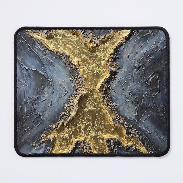 Item preview, The Golden Empress - 24K Gold Leaf and Dark Charcoal Impasto Art designed and sold by NUNNO Studio.