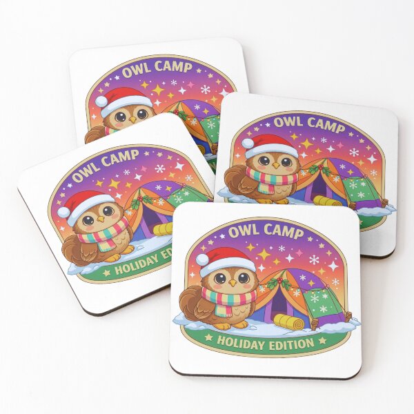 Item preview, Owl Camp Holiday Edition Pastel Outdoor Adventure Badge designed and sold by GabeMountainArt.