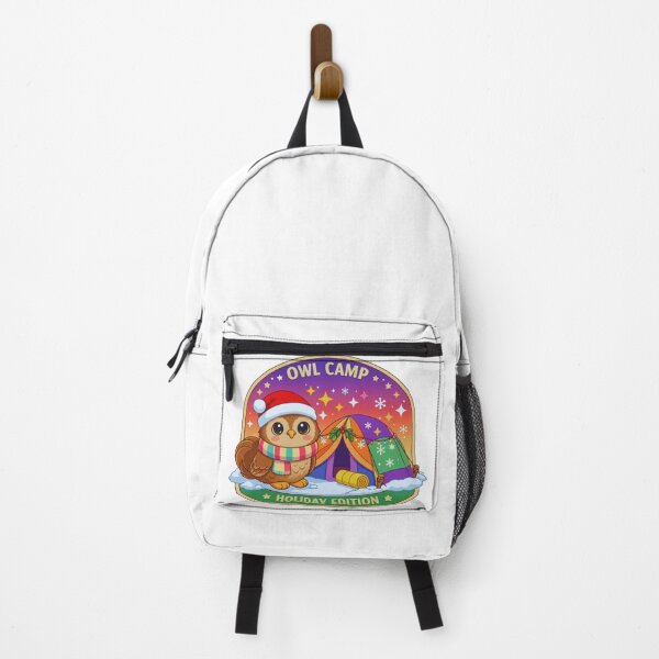 Item preview, Owl Camp Holiday Edition Pastel Outdoor Adventure Badge designed and sold by GabeMountainArt.