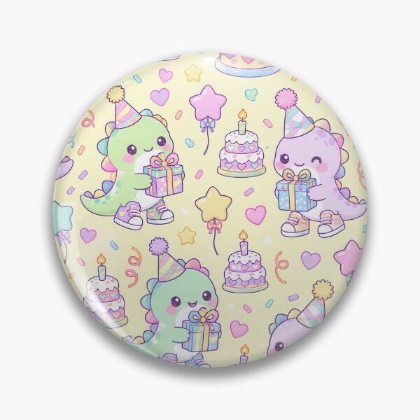 Item preview, Kawaii Birthday Baby Dinosaur Pastel Pattern designed and sold by Soft Berry Studio.