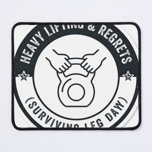 Item preview, Heavy Lifting & Regrets - Surviving Leg Day Funny Gym Sticker designed and sold by IbericoStudio.