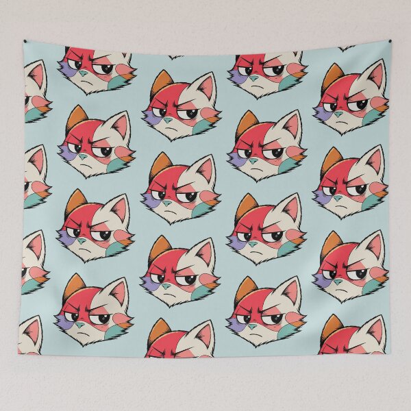 Item preview, Sassy Colorful Cat – Unimpressed Cartoon Feline designed and sold by Mousy17.