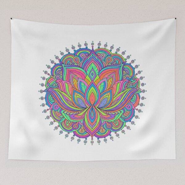Item preview, Neon Psychedelic Lotus Mandala designed and sold by NatArtSA.