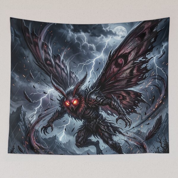 Item preview, Mothman Legend Rising in a Stormy Moonlit Sky designed and sold by Lucid Dream Pixel.