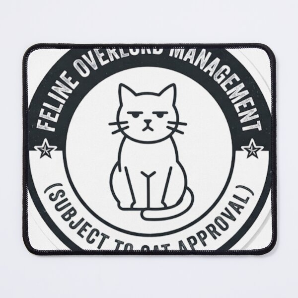 Item preview, Feline Overlord Management - Subject To Cat Approval Funny Cat Owner Sticker designed and sold by IbericoStudio.