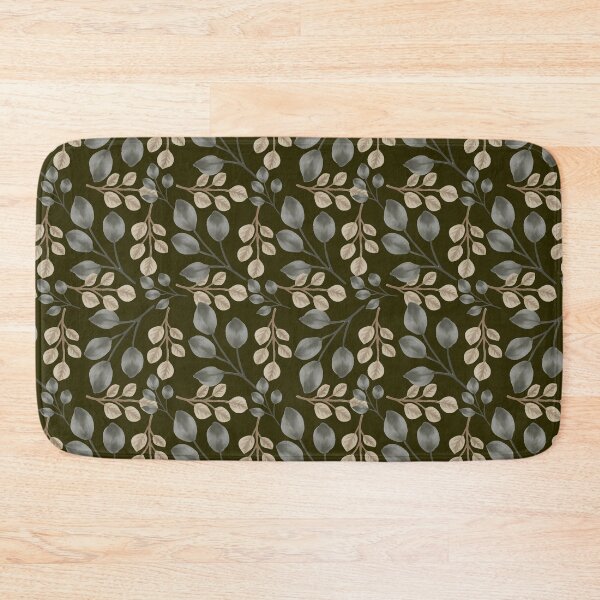 Item preview, Eucalyptus Leaves Dark Khaki Seamless Pattern Art designed and sold by ​Jyoti Digital Artist.