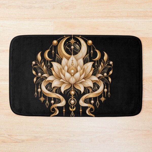 Item preview, Boho Celestial Sacred Gold Lotus Eclipse Art designed and sold by BohoMysticArt.