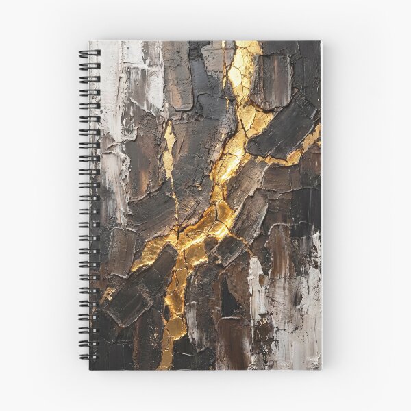 Item preview, Golden Vein Discovery – Luxury Black and Gold Abstract Painting designed and sold by NUNNO Studio.
