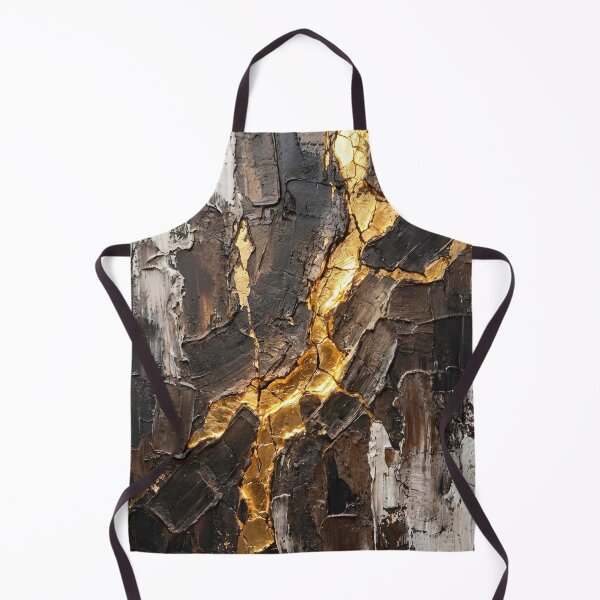 Item preview, Golden Vein Discovery – Luxury Black and Gold Abstract Painting designed and sold by NUNNO Studio.