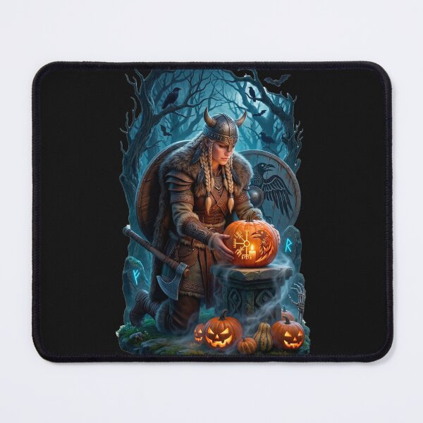 Item preview, Norse Shieldmaiden Vegvisir Pumpkin Halloween Sticker designed and sold by VALKYRAART53.