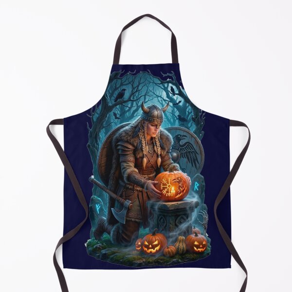 Item preview, Norse Shieldmaiden Vegvisir Pumpkin Halloween Sticker designed and sold by VALKYRAART53.