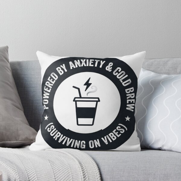 Item preview, Powered By Anxiety And Cold Brew - Funny Office Worker Burnout Humor designed and sold by IbericoStudio.