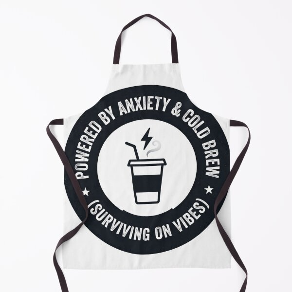 Item preview, Powered By Anxiety And Cold Brew - Funny Office Worker Burnout Humor designed and sold by IbericoStudio.