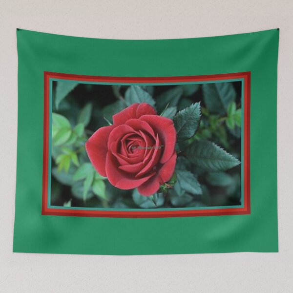 Item preview, Mu’ur (UM) Empire™ al-Benhadiel©™ acquisition, Red Rose, green background designed and sold by HardyKnitDesign.