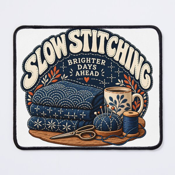 Item preview, Slow Stitching Brighter Days Ahead designed and sold by MysticCanvasAi.