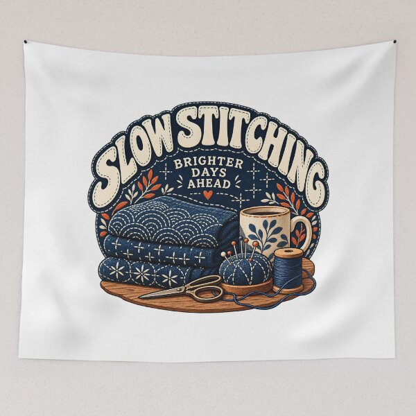 Item preview, Slow Stitching Brighter Days Ahead designed and sold by MysticCanvasAi.