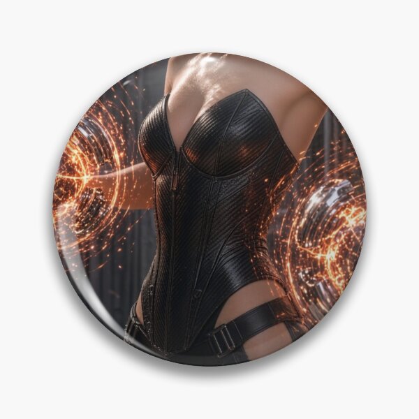 Item preview, Cyber Plasma Kineticist tir2 Girl in Matte Black Techwear designed and sold by EvolutionMerch.