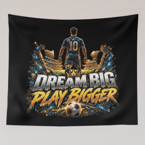 Item preview, Dream Bigger Play Bigger | Football Soccer Champion Design designed and sold by M. Mamdouh Artworks.