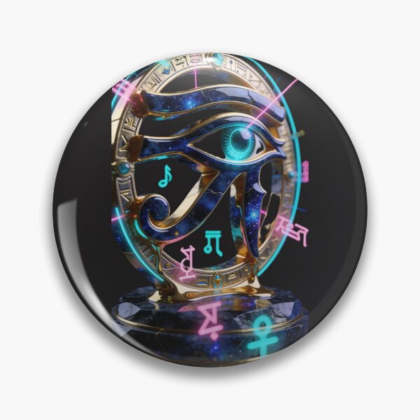 Item preview, Cyberpunk Eye of Horus Liquid Gold Futuristic 3D Art designed and sold by GodsMonsterss.