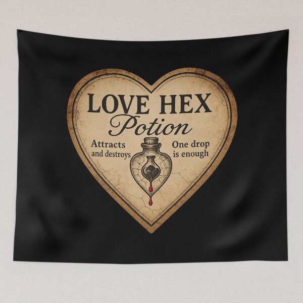 Item preview, Love Hex Potion Apothecary Label designed and sold by Explicitly-Random.