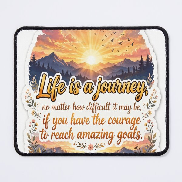 Item preview, Life Is A Journey - Sunrise Motivation Sticker | Courage To Reach Amazing Goals designed and sold by HydStyle99.