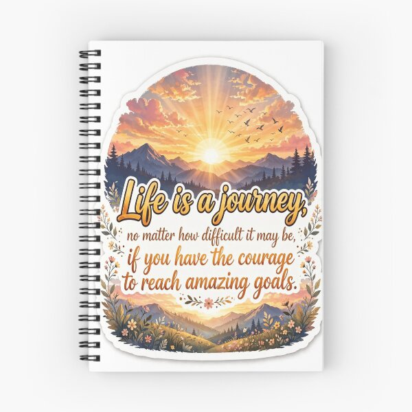 Item preview, Life Is A Journey - Sunrise Motivation Sticker | Courage To Reach Amazing Goals designed and sold by HydStyle99.