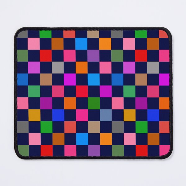 Item preview, Navy Blue Colorful Checkered Pattern Design designed and sold by PatternTitan.