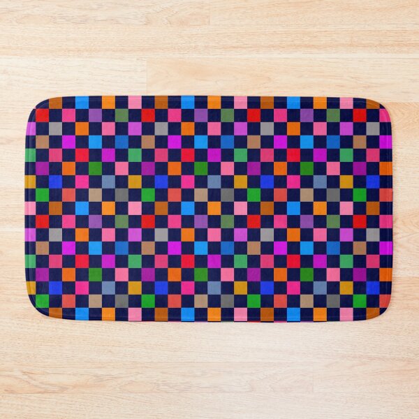 Item preview, Navy Blue Colorful Checkered Pattern Design  designed and sold by PatternTitan.