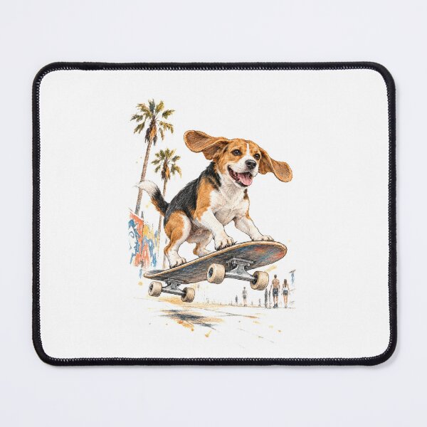 Item preview, Skateboarding Beagle on Venice Beach Boardwalk designed and sold by Russell Thorne.