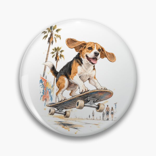Item preview, Skateboarding Beagle on Venice Beach Boardwalk designed and sold by Russell Thorne.