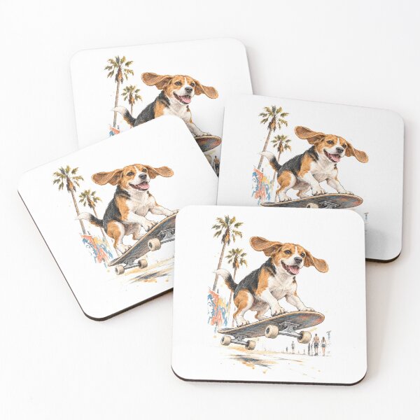 Item preview, Skateboarding Beagle on Venice Beach Boardwalk designed and sold by Russell Thorne.