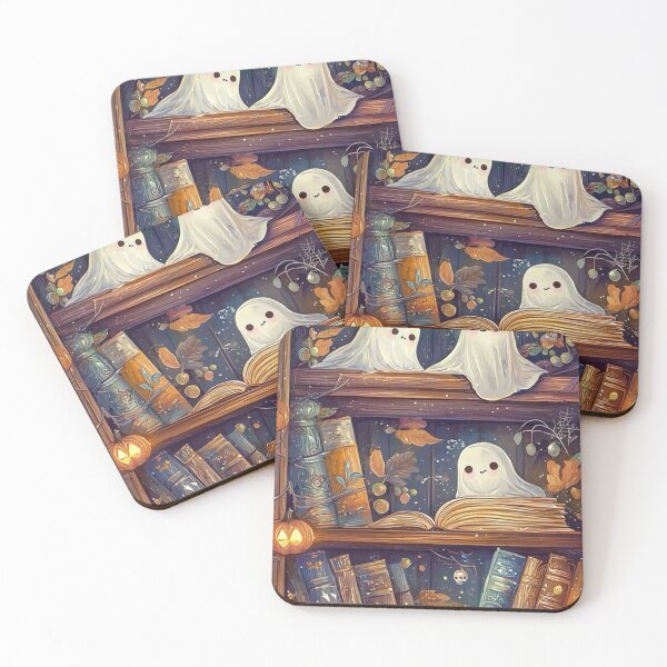 Item preview, Cute Ghosts Reading Books Bookshelf Cute Spooky Halloween designed and sold by LYAN-STORE.