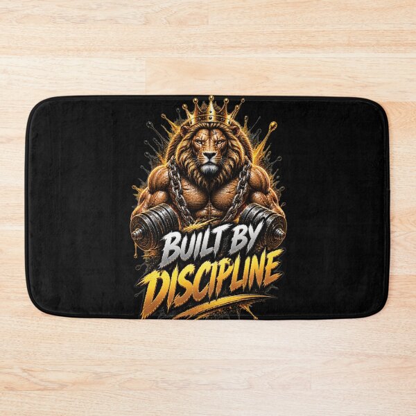 Item preview, Built By Discipline | Lion Fitness Motivation Gym Design designed and sold by M. Mamdouh Artworks.