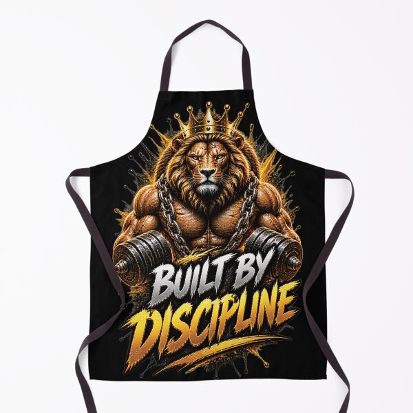 Item preview, Built By Discipline | Lion Fitness Motivation Gym Design designed and sold by M. Mamdouh Artworks.