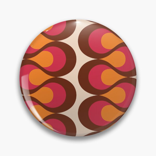 Item preview, Retro 1960s Curvy Pattern - Orange, Magenta, Brown, Ivory designed and sold by Eyestigmatic.
