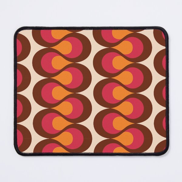 Item preview, Retro 1960s Curvy Pattern - Orange, Magenta, Brown, Ivory designed and sold by Eyestigmatic.