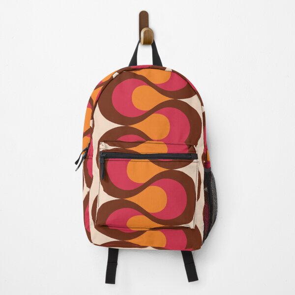 Item preview, Retro 1960s Curvy Pattern - Orange, Magenta, Brown, Ivory designed and sold by Eyestigmatic.