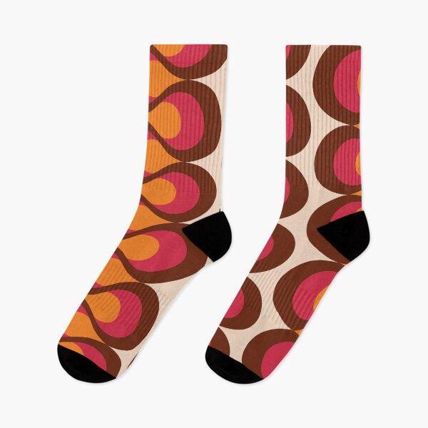 Item preview, Retro 1960s Curvy Pattern - Orange, Magenta, Brown, Ivory designed and sold by Eyestigmatic.