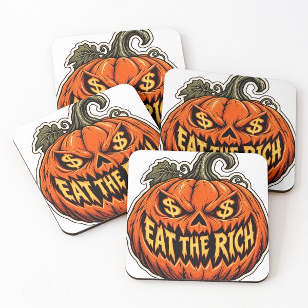 Item preview, Eat the Rich Pumpkin – Anti Billionaire Halloween Sticker Design designed and sold by OuttaOrbitSlaps.