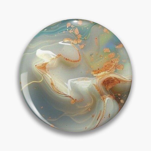Item preview, Teal Marble Alcohol Ink Abstract Gold Glitter Waves designed and sold by LYAN-STORE.
