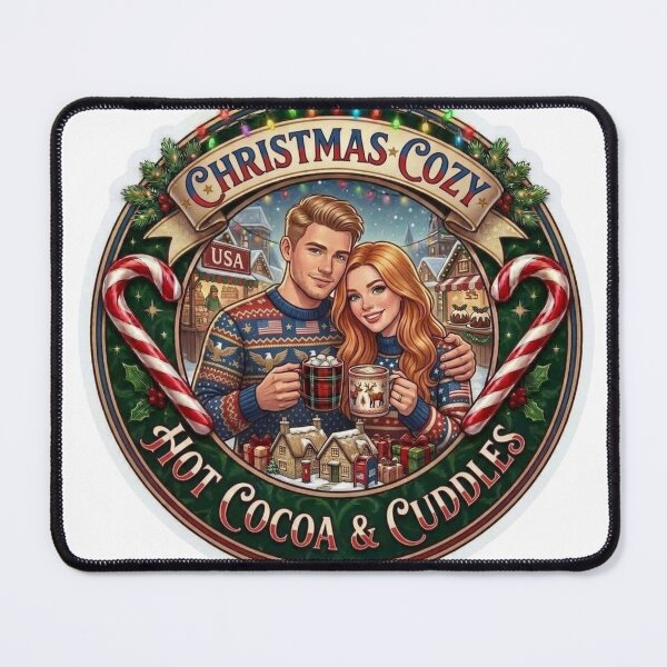 Item preview, Christmas Cozy Hot Cocoa and Cuddles - Cute Christmas Couple / Christmas Presents / Christmas Cards Mugs designed and sold by TeenLake.