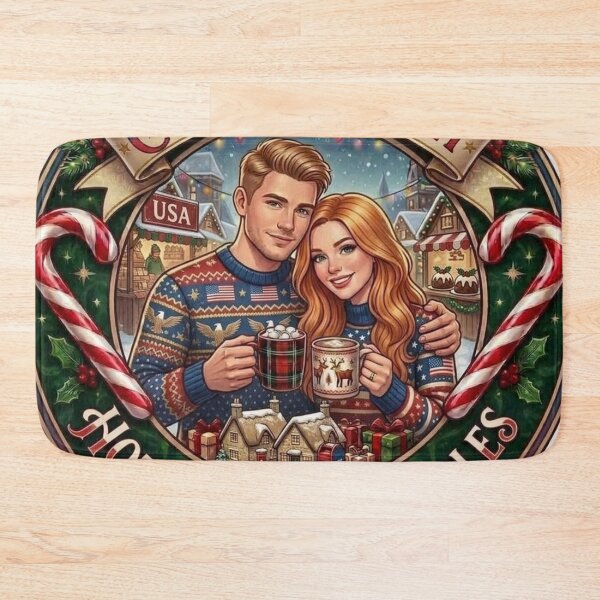 Item preview, Christmas Cozy Hot Cocoa and Cuddles - Cute Christmas Couple / Christmas Presents / Christmas Cards Mugs designed and sold by TeenLake.