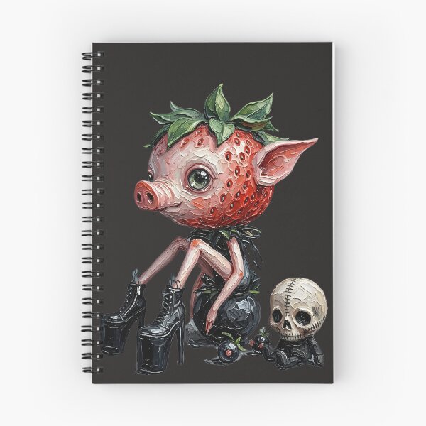 Item preview, Creepy Cute Gothic Strawberry Pig with Skull designed and sold by LujziWorld.