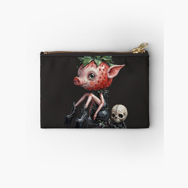 Item preview, Creepy Cute Gothic Strawberry Pig with Skull designed and sold by LujziWorld.
