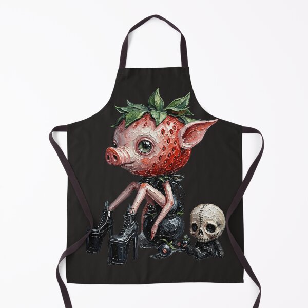 Item preview, Creepy Cute Gothic Strawberry Pig with Skull designed and sold by LujziWorld.